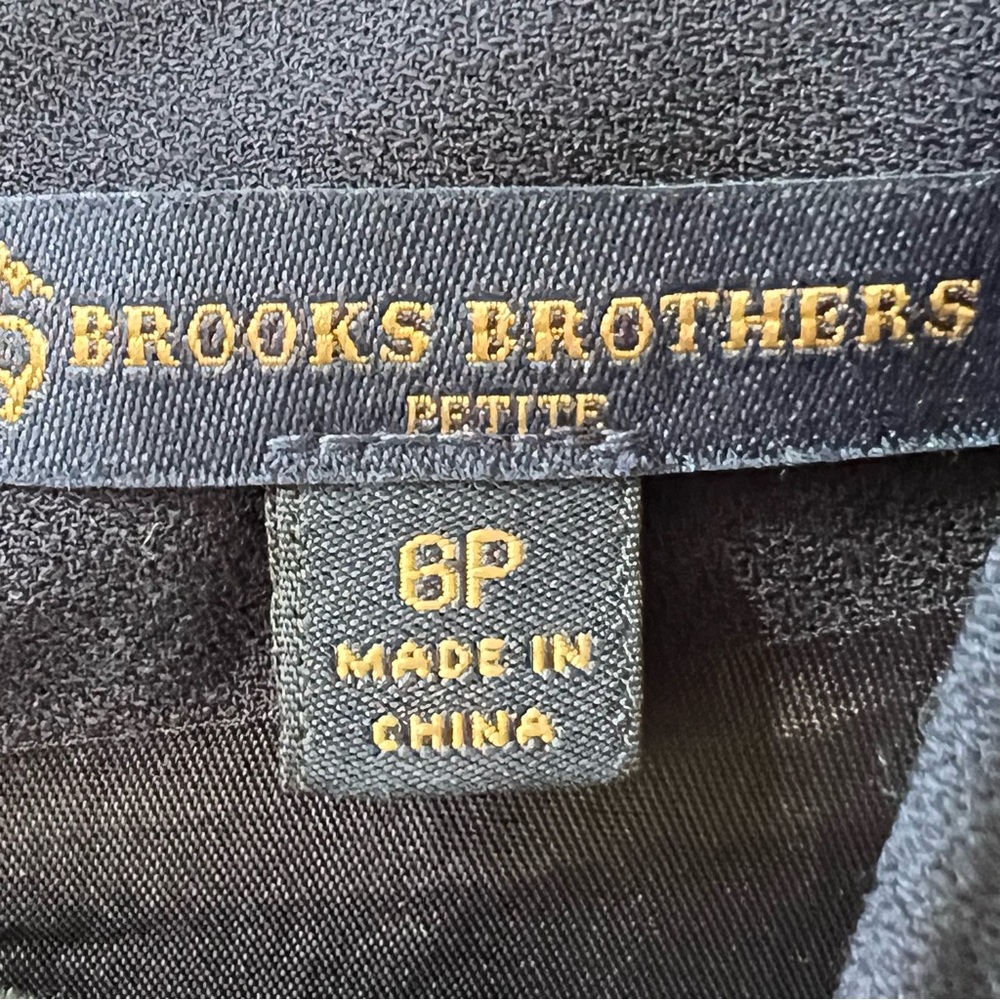 ⭐️ Brooks Brothers Navy Faux Wrap Cap Sleeve V Neck Dress Size 6 P - Picture 4 of 14
